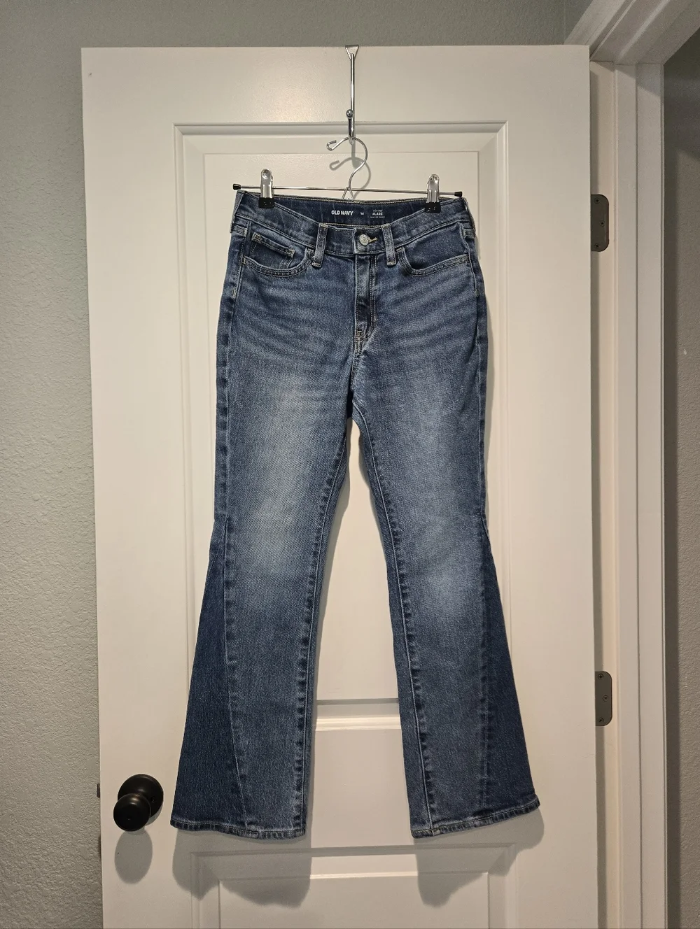 Old Navy High-Rise Two-Tone Flare Blue Jean Girls Size 14